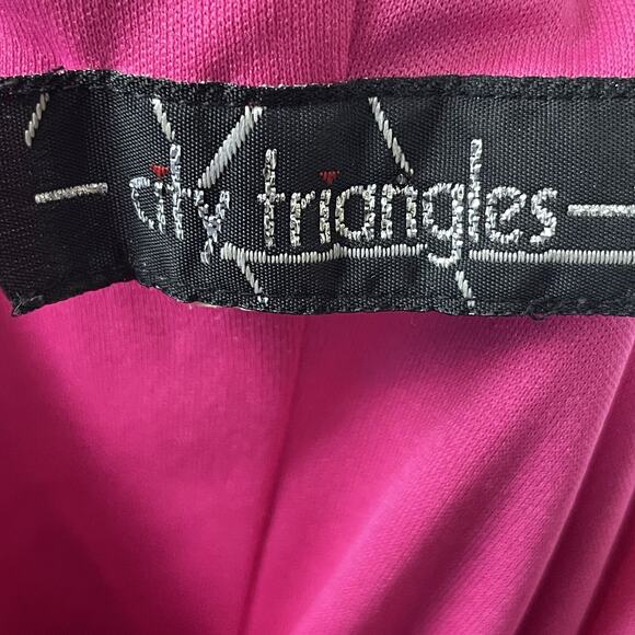 City‎ Triangle Y2K Whimsigoth Fairygore Dress S Black Beaded Pink Lining Floral - Picture 8 of 8